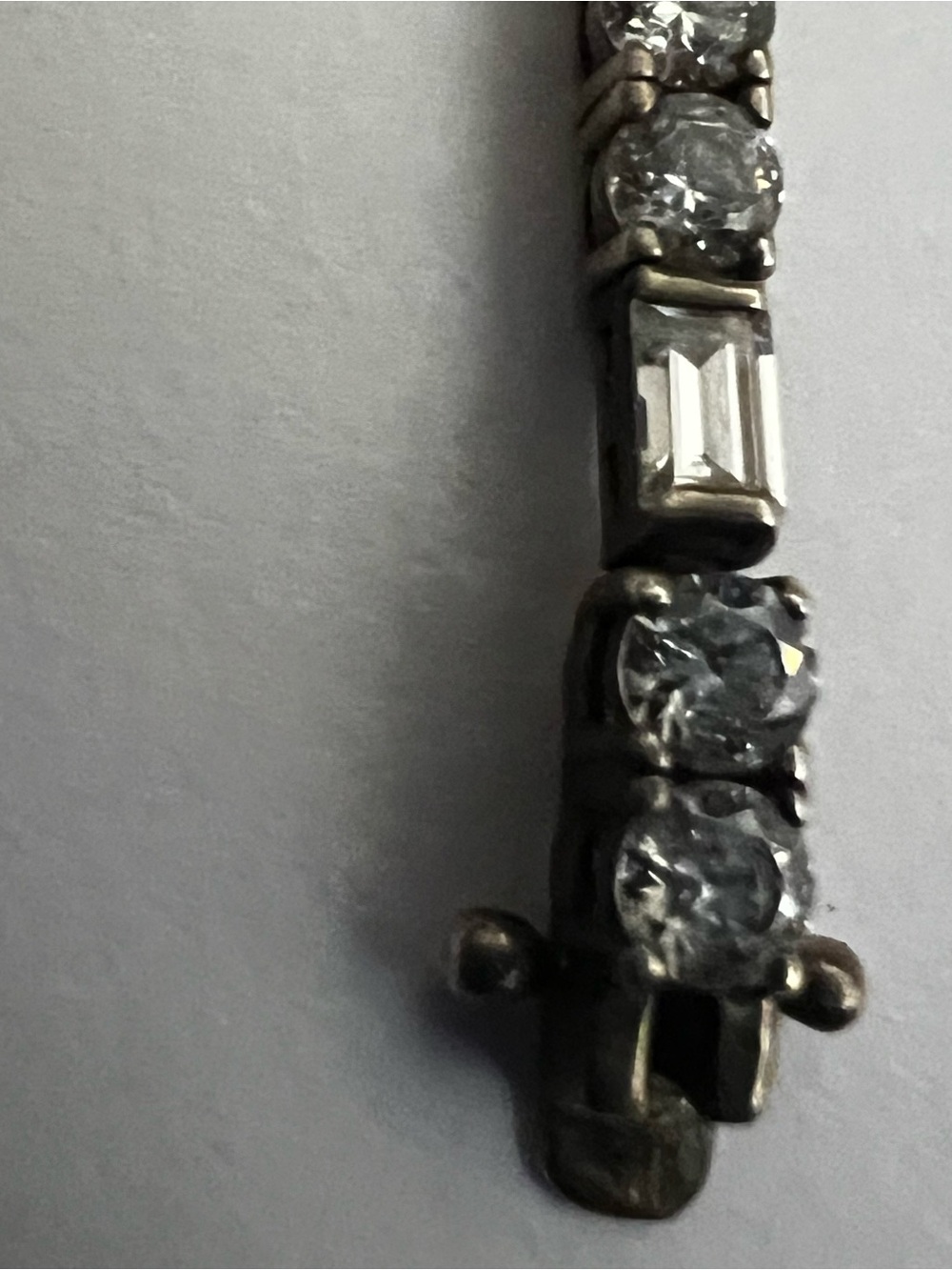 Sterling and CZ  Line Bracelet - Sparkling White Stones vintage. - Picture 8 of 14